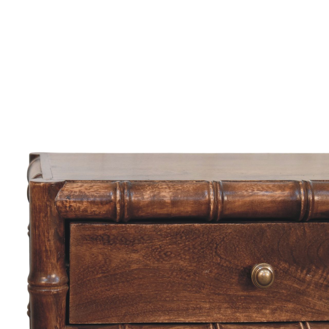 Bamboo Frame Nightstand in Roasted Almond